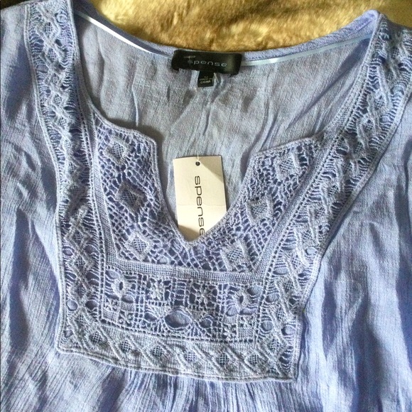 🆕 Spense Peasant Boho Top 💙🌼🌿 - Picture 3 of 7
